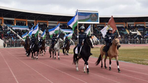 Военнослужащие национальной гвардии Узбекистана во время парада - Sputnik Ўзбекистон