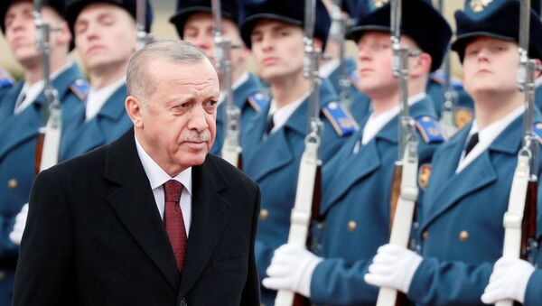 Президент Турции Реджеп Тайип Эрдоган во время визита в Киев - Sputnik Узбекистан