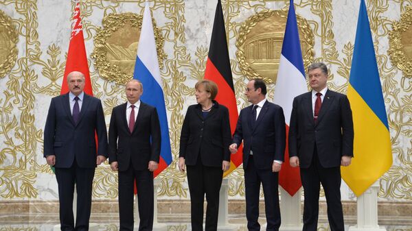 Peregovori liderov Rossii, Germanii, Fransii i Ukraini v Minske - Sputnik O‘zbekiston