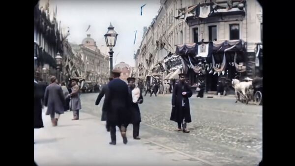 [60 fps] Moscow, Tverskaya Street in 1896 / Москва, Тверская улица, 1896 год - Sputnik Ўзбекистон