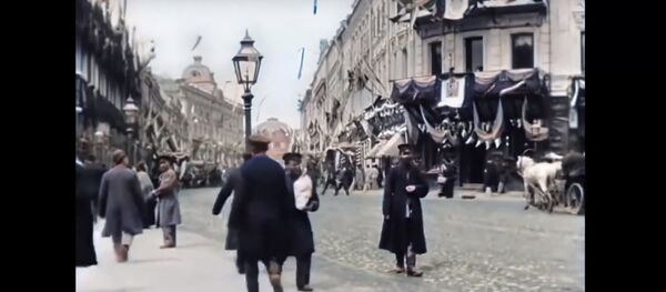 [60 fps] Moscow, Tverskaya Street in 1896 / Москва, Тверская улица, 1896 год - Sputnik Ўзбекистон