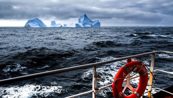 Вид на айсберги с борта исследовательского судна Балтийского флота Адмирал Владимирский - Sputnik Ўзбекистон