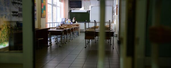 Учительница начальных классов проверяет школьные тетради во время карантина Учительница начальных классов проверяет школьные тетради во время карантина - Sputnik Ўзбекистон