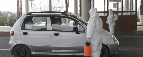 Дезинфекция машин вьезжающих в Ташкент Дезинфекция машин вьезжающих в Ташкент - Sputnik Ўзбекистон