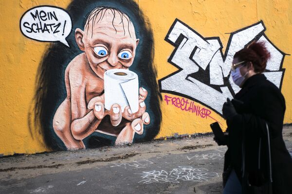 Germaniya, Berlin graffiti tasviri, 21.03.20 - Sputnik O‘zbekiston