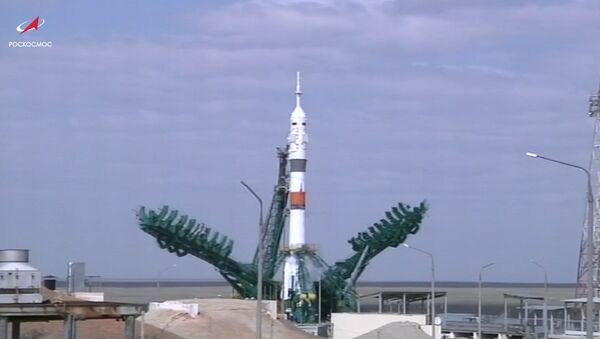 Как Союз МС-16 с экипажем стартовал с космодрома Байконур - видео - Sputnik Узбекистан