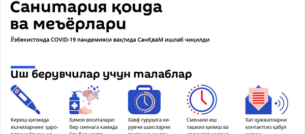 Санитария қоидалари   Санитария қоидалари   - Sputnik Ўзбекистон