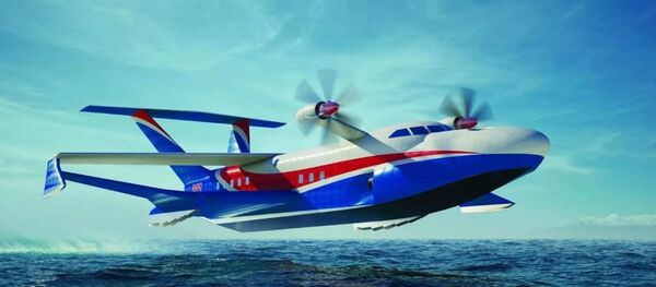 Perspektivniy tajeliy ekranoplan A-050 Chayka-2. Arxivnoe foto - Sputnik O‘zbekiston