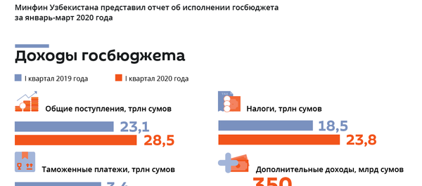 Показатели доходов госбюджета в первом квартале 2020 года - Sputnik Узбекистан
