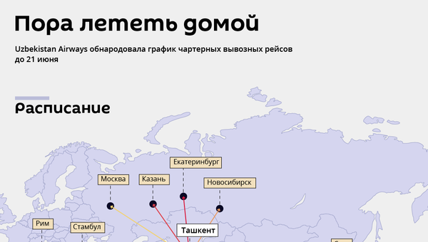 Расписание чартерных рейсов для возвращения узбекистанцев на родину - Sputnik Узбекистан