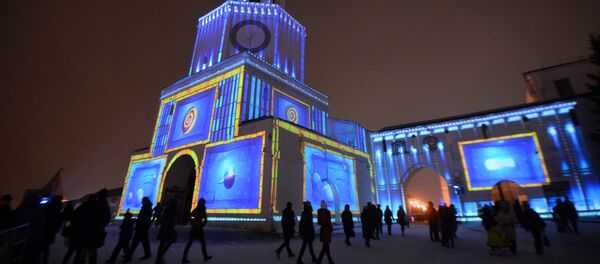 Световое шоу на Спасской башне Казанского Кремля - Sputnik Ўзбекистон