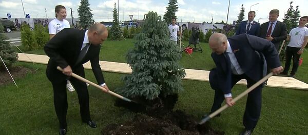 Путин Лукашенко билан биргаликда Ржев яқинида Совет солдати мемориалини очдилар Путин Лукашенко билан биргаликда Ржев яқинида Совет солдати мемориалини очдилар - Sputnik Ўзбекистон