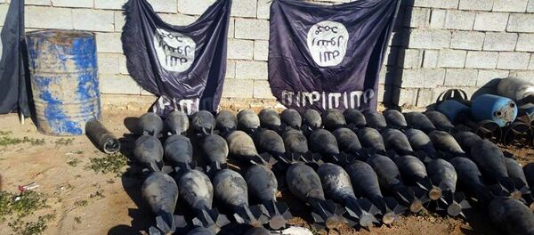 Оружие и взрывчатые вещества, изъятые иракскими силовиками у ИГ Оружие и взрывчатые вещества, изъятые иракскими силовиками у ИГ - Sputnik Узбекистан