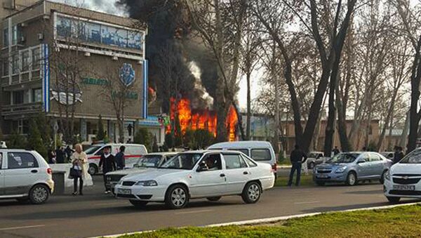 Пожар в здании Госкомприроды - Sputnik Узбекистан
