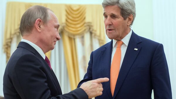 Встреча президента РФ В. Путина с государственным секретарем США Дж.Керри - Sputnik Узбекистан