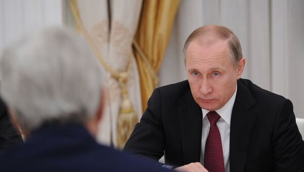 Rossiya Prezidenti V. Putin va AQSh Davlat kotibi J. Kerri uchrashuvi - Sputnik O‘zbekiston