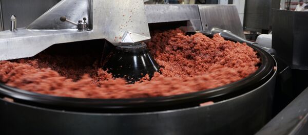 Колбасное производство.Участок фаршесоставления Колбасное производство.Участок фаршесоставления - Sputnik Ўзбекистон