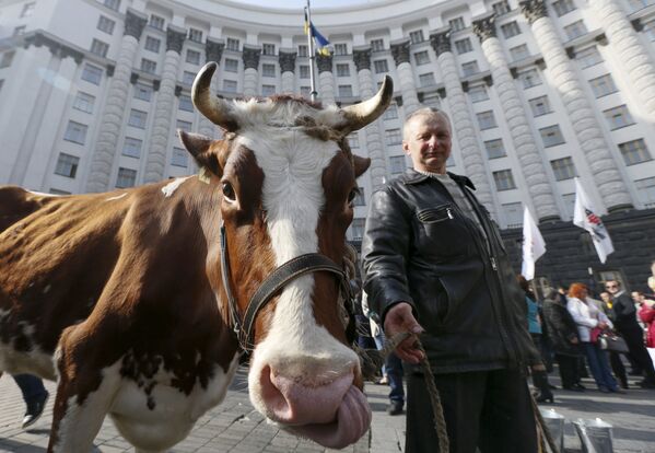Протест украинских фермеров в Киеве - Sputnik Узбекистан