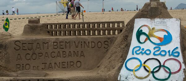 Песочные скульптуры с символикой олимпийских игр 2016 года Песочные скульптуры с символикой олимпийских игр 2016 года - Sputnik Узбекистан