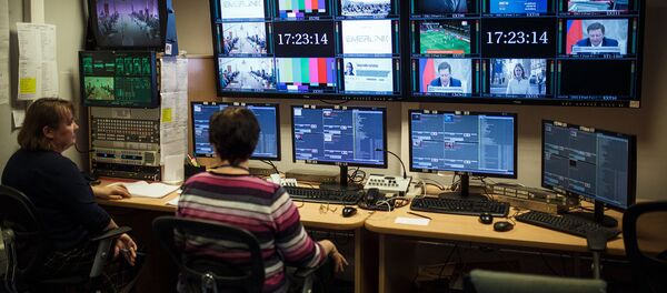 Студия вещания телеканала Россия на страны ближнего зарубежья Студия вещания телеканала Россия на страны ближнего зарубежья - Sputnik Узбекистан