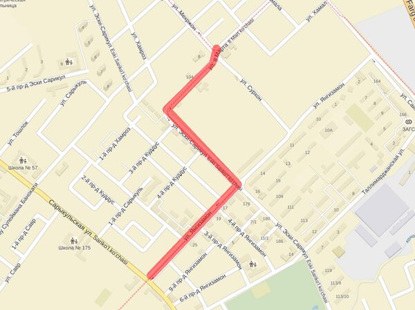 Закрыт участок дороги от Зеленого базара до Сарыкульской улицы Закрыт участок дороги от Зеленого базара до Сарыкульской улицы - Sputnik Узбекистан