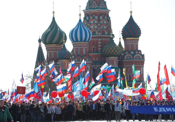 Первомайская демонстрация на Красной площади - Sputnik Узбекистан