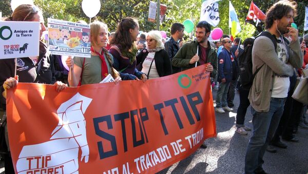 Yevropada TTIP ga qarshi namoyishlar - Sputnik O‘zbekiston