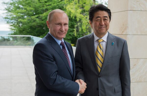 Встреча президента РФ В. Путина с премьер-министром Японии Синдзо Абэ - Sputnik Узбекистан