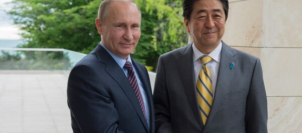 Встреча президента РФ В. Путина с премьер-министром Японии Синдзо Абэ Встреча президента РФ В. Путина с премьер-министром Японии Синдзо Абэ - Sputnik Ўзбекистон