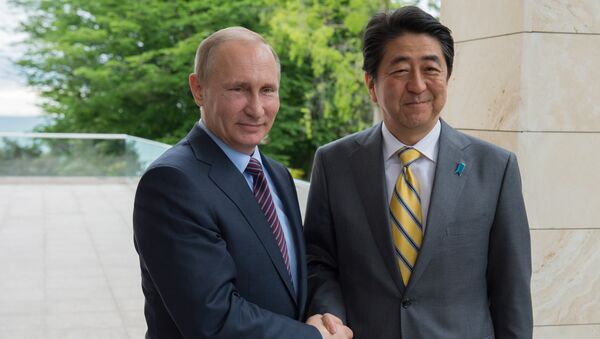 Vstrecha prezidenta RF V. Putina s premyer-ministrom Yaponii Sindzo Abe - Sputnik O‘zbekiston