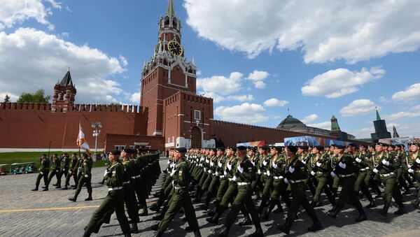 Парадные расчеты военнослужащих на генеральной репетиции военного парада, посвященного 71-й годовщине Победы - Sputnik Узбекистан