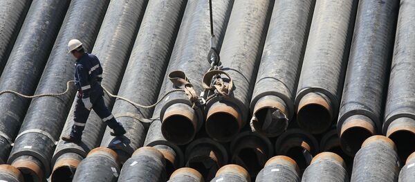 Строительство морского участка газопровода Строительство морского участка газопровода - Sputnik Узбекистан