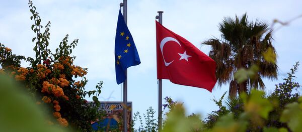 ЕИ ва Туркия байроқлари. ЕИ ва Туркия байроқлари. - Sputnik Ўзбекистон