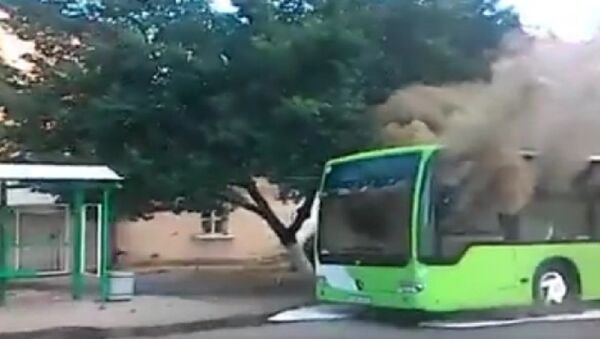 В Ташкенте горит автобус - Sputnik Узбекистан