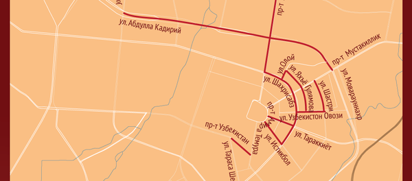 Схема улиц, перекрытых к саммиту ШОС в Ташкенте Схема улиц, перекрытых к саммиту ШОС в Ташкенте - Sputnik Узбекистан