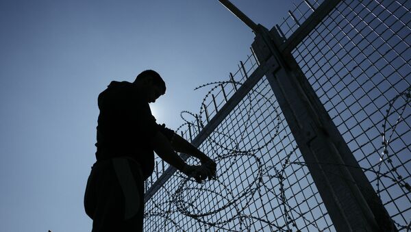 Установка заграждений для предотвращения незаконного пересечения границы мигрантами - Sputnik Узбекистан