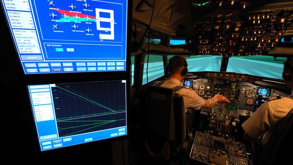 Внутри кабины – симулятора Боинга 737 - Sputnik Узбекистан