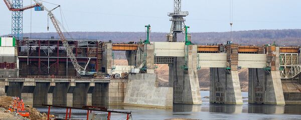 Строительство гидроэлектростанции Строительство гидроэлектростанции - Sputnik Ўзбекистон