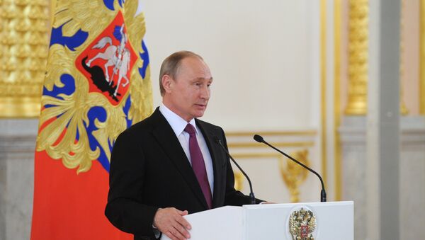 Президент РФ В. Путин встретился с российской олимпийской сборной в Кремле - Sputnik Узбекистан