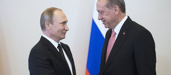 Встреча президентов России и Турции В. Путина и Р. Эрдогана - Sputnik Узбекистан