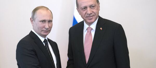 Встреча президентов России и Турции В. Путина и Р. Эрдогана - Sputnik Узбекистан