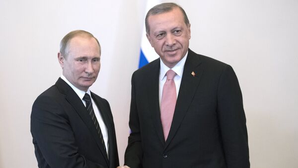 Встреча президентов России и Турции В. Путина и Р. Эрдогана - Sputnik Узбекистан