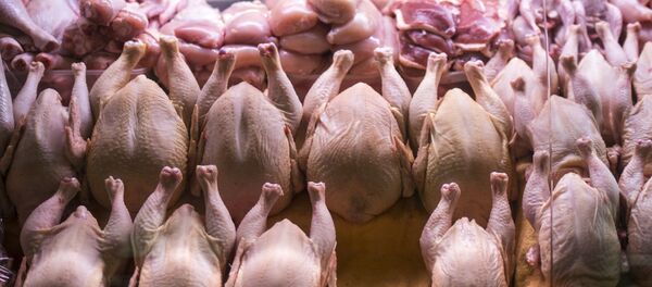 Прилавок с мясом птицы. Архивное фото - Sputnik Узбекистан