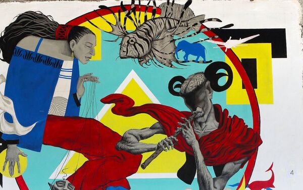 1 место в Фестивале Street Art Battle занял Юсупов Улугбек, работа  Сон - Sputnik Узбекистан