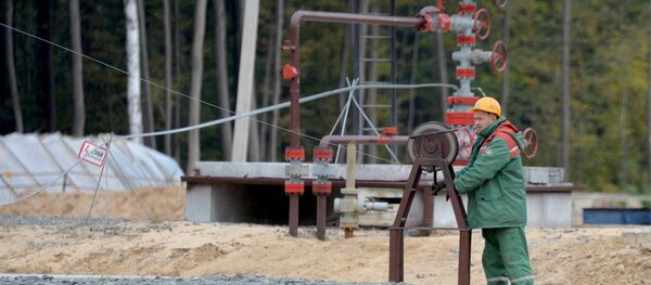 Эксплуатационная скважина №244 Речицкого нефтяного месторождения Эксплуатационная скважина №244 Речицкого нефтяного месторождения - Sputnik Узбекистан