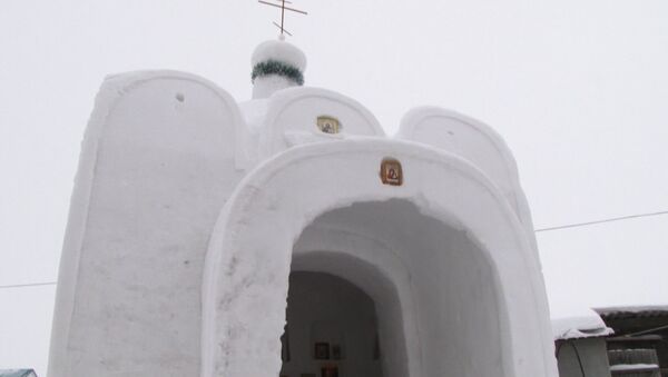СПУТНИК_Снежный храм в Омской области - Sputnik Узбекистан