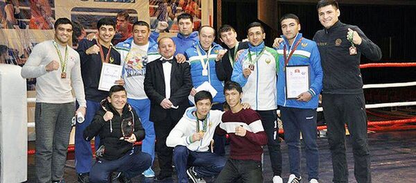 Международный турнир по боксу памяти Героя Советского Союза Дуйшенкула Шопокова - Sputnik Узбекистан