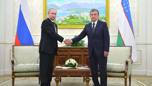 Президент РФ Владимир Путин и президент Узбекистана Шавкат Мирзиёев - Sputnik Узбекистан