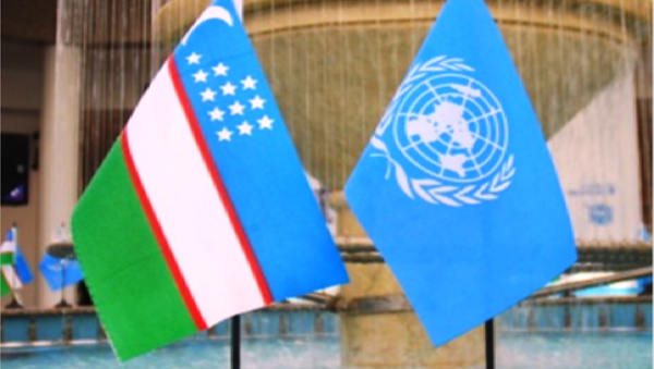 Флаги Узбекистана и ООН - Sputnik Узбекистан
