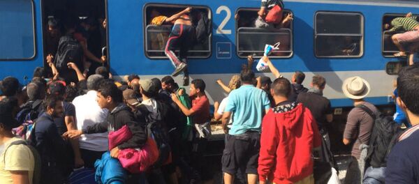 Беженцы через окна лезли в поезд, направляющийся в столицу Хорватии - Sputnik Узбекистан